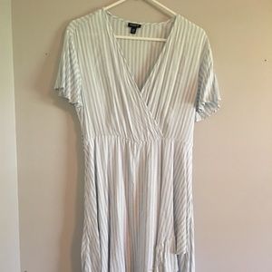 Torrid Light blue and white striped ruffle dress!
